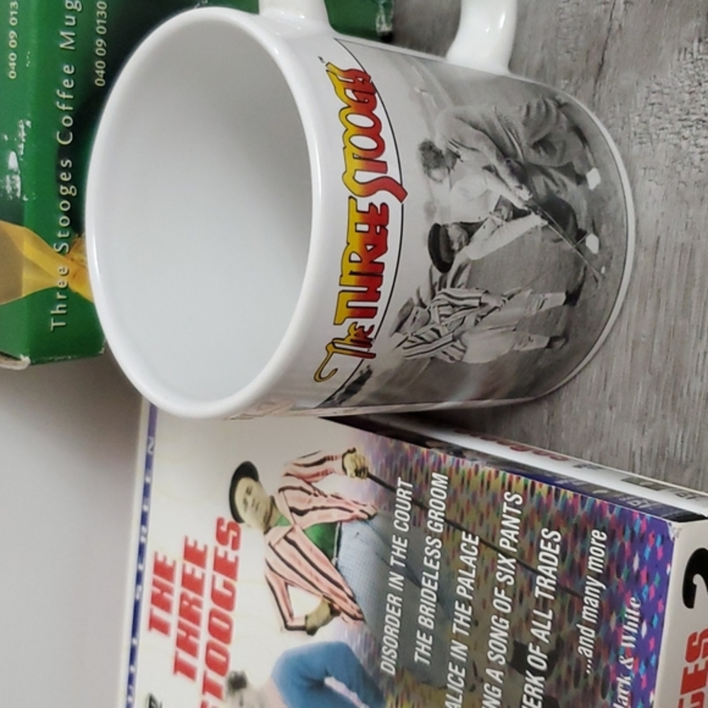 3 Stooges NWT Vintage 1998 Mug  & DVD Set